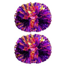 Cheerleader Pompons 2 Pack PET Cheer Pom mit Griff für Sport Spiel Mannschaft #7