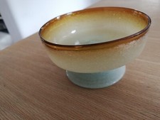 1930 er Murano Glas Napoleone Martinuzzi Pulegoso "Seafoam Amber"  Sektschale