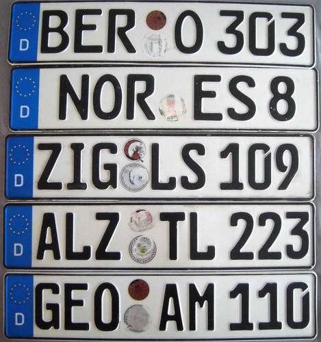 Nummernschild kennzeichen - 5, x
