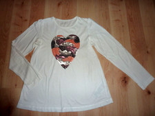 ♥ ESPRIT ♥ Langarmshirt mit Pailletten ♥ weiß ♥ Gr.128/134 ★