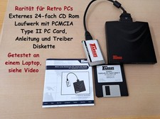Externes 24-fach CD Rom Laufwerk TARGUS PA950U mit PCMCIA Card PC Card Cable II