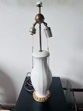 Antike Rosenthal Porzellan Lampe mit Goldrand Pied, Lampenfuss 60 Cm