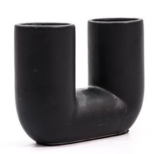 Vase - schwarz - Halbrund Modern Dekovase Blümenvase