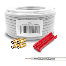 50m Koaxialkabel 135db Sat Kabel Satellitenkabel Antennenkabel UHD 4x F Stecker