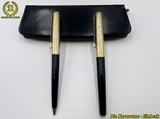 * RAR * Pelikan Set 30 rolled gold Patronenfüller + Kugelschreiber + Etui -TOP