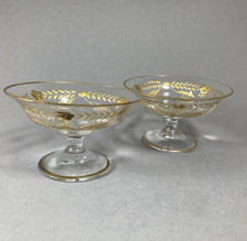 2x Kompottschale Glas vergoldet Moser oder Josephinenhütte Likörglas tazza