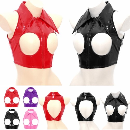 Iefiel lack leder crop top - leder,