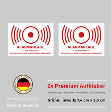 2x Aufkleber Alarmanlage Alarmgesichert Alarm Hinweis Wetterfest UV-Beständig 