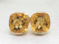 Paar Citrin Ohrstecker 585