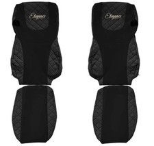 F-CORE Elegance Q Sitzschonbezug Sitzbezüge Set Textil Eco-Leder Schwarz