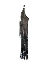 Damen fransen rock leder optik - damen,