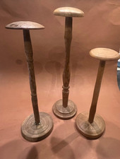 3 alte Holz Hut u Pickelhauben