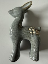 Vintage Reh Figur Keramik Grau