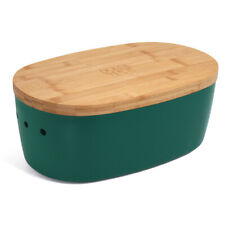 Dolce Mare Brotbehälter Brotbox Brotdose Brotkasten Bambus Schneidebrett Grün