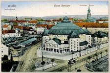 Ansichtskarte Dresden Briestrasse Circus Sarrasani Zelte, Zirkuswagen