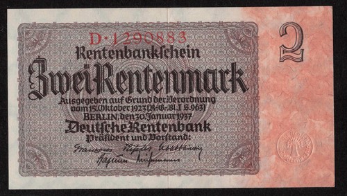 Banknote rentenmark 1937 - 2,