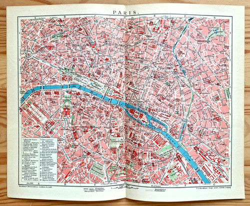 Alte lithographie paris mit - lithographie,,
