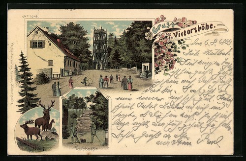 Lithographie gernrode gasthof - lithographie,