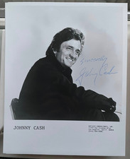 1970s Johnny Cash Show Autogramm Original Promo Autograph Photo 8 x 10 Inch USA