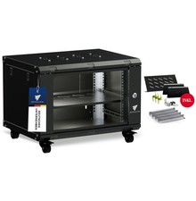 19" Netzwerkschrank Serverschrank Server-Racks 7U Schwarz 600x450x385 + Zubehör