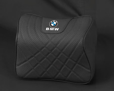 2x Schwarz Autositz Nackenkissen Auto Kopfstütze Für BMW Weiche Kopflehnen