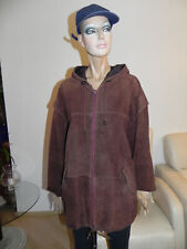 *Alte Damenjacke,Lederjacke,dickes Naturleder,Kapuze,Vintage 60er, Gr. L-Maxime-