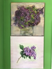 2 Bilder Acryl „Flieder“