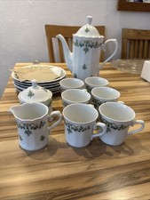 Eschenbach Bavaria Germany Service Grüne Ranke Gold Porzellan für 6 Personen