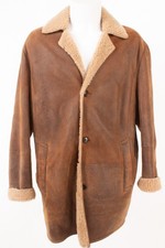 Pearlwood Herren Mantel – Leder-Shearling / Lammfellmantel – Gr. 54 / XL  Braun 
