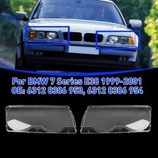 Paar Streuscheiben Links+Rechts Scheinwerferglas Für BMW 7er E38 Facelift 99-01