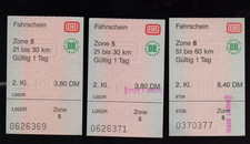 3 Fahrkarten DB/ Deutsche Reichsbahn 1993 Berlin, Fürstenwalde, Eisenhüttenstadt