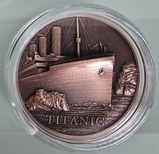 MDS COOK ISLANDS 1 DOLLAR 2022 ANTIQUE FINISH "TITANIC", KUPFER MIT COA