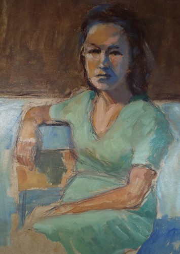 Original öl acryl porträt - Öl,