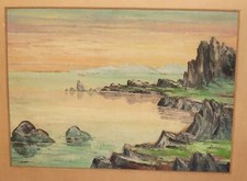 Antikes realistisches Gouache