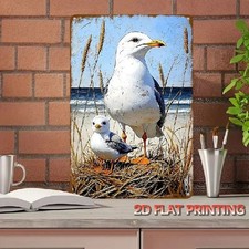 Blechschild Möwe groß und