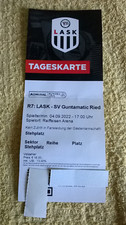 Ticket Lask Ried Match Karte ÖFB Bundesliga 2022 Fußball Linz Guntamatic  TOP