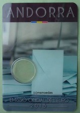 Andorra 2 Euro Münzkarte 2015 Volljährigkeit CoinCard Folder leer empty