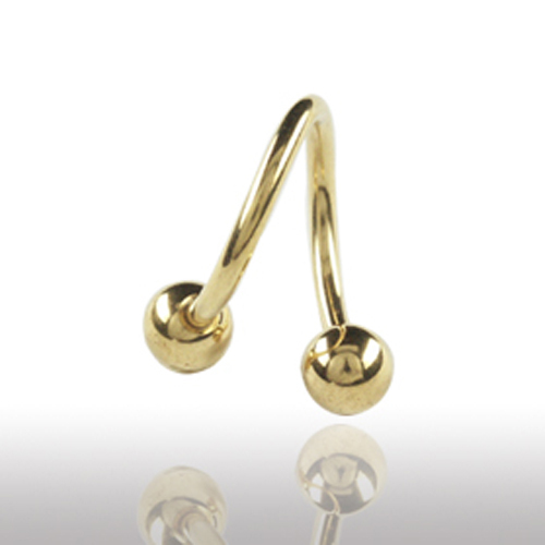 6mm gold body spirale twist - gold,
