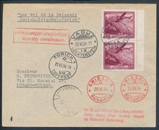 Liechtenstein Flugpost53cMi113 Abflug verschoben Zürich-Istanbul 1934 Balkanflug