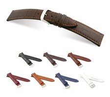 RIOS1931 Uhrenarmband Alligator Style "Orlando", 16-22 mm, 7 Farben, neu!