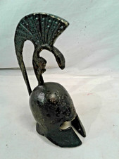 Bronze-Miniatur v.antik.griech.,korinthisch.Helm,Patina schwarz,H13xB8xT5cm