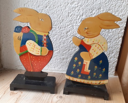 Osterhasen pärchen aus holz - pärchen,