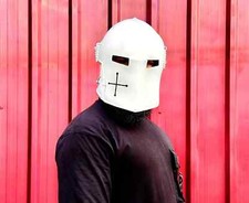 Mittelalter Barbuta weißer Krieger Stahl Rüstung Helm LARP Reenactment Geschenk