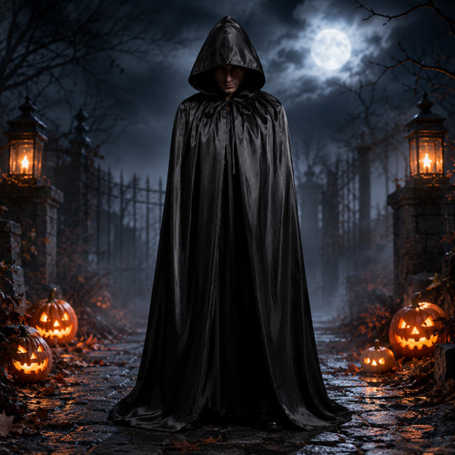 Halloween umhang schwarz - halloween,