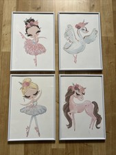 Wandbilder Kinderzimmer Ballerina Schwan Einhorn 