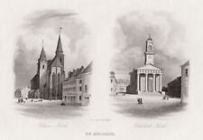 Ansbach Mfr. Kirchen Original Stahlstich Poppel 1843