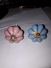 2x Möbelknopf Porzelan Ca.4.5cm  Durchm. antik 50ger