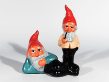 Vintage Ton GARTENZWERG ° zwei alte Gartenzwerge Thüringen