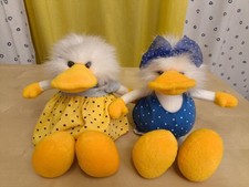 2x Nici Enten Plüsch Emma Paula ca. 29cm Kuscheltier Vintage Rar Ente mit Kleid 