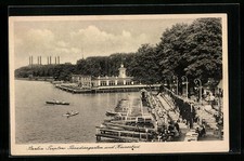 AK Berlin-Treptow, Gasthaus Paradiesgarten und Kaiserbad aus der Vogelschau 